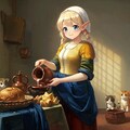 牛乳を注ぐエルフ 3枚目