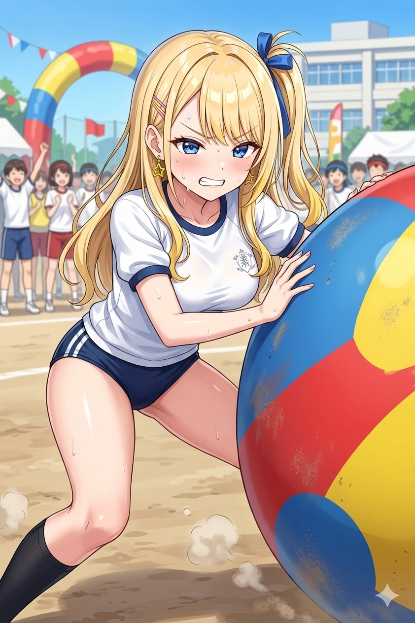 ナミちゃんの大玉転がし
