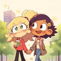 仲良しガール(カートゥーン風) 3枚目