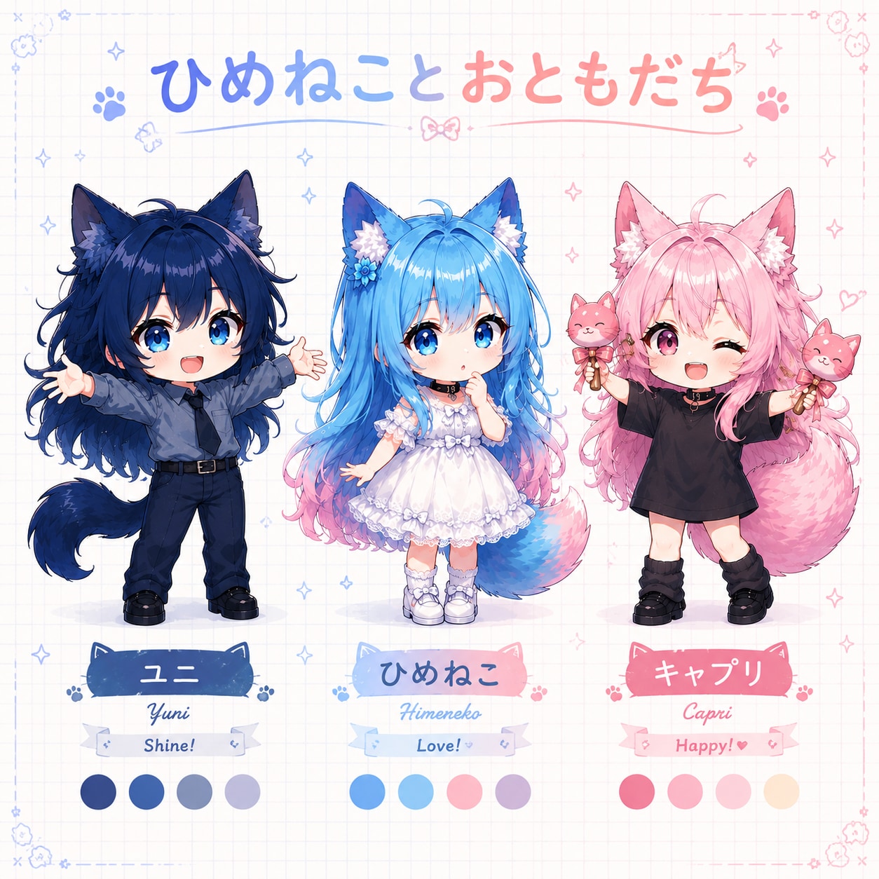 うちの子紹介(ひめねこちゃんとおともだちver）