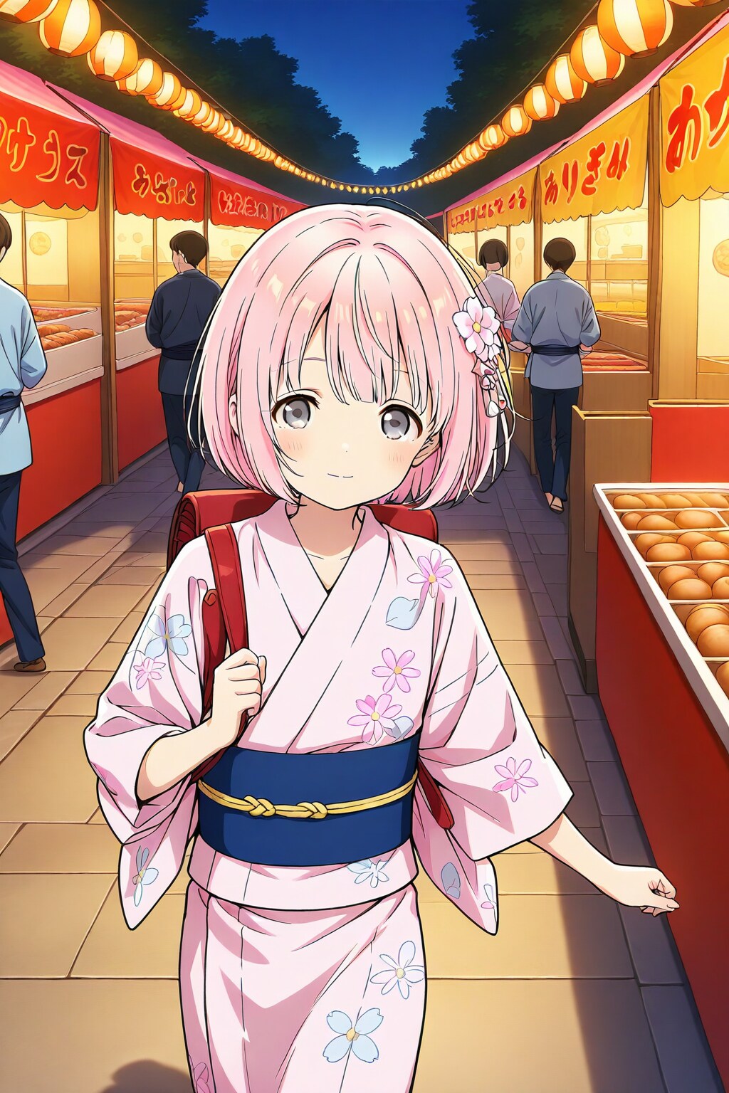 てっちゃん　夏祭り　果物貰いました