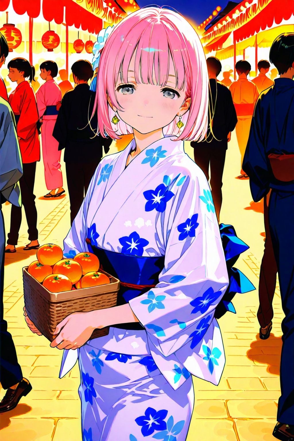 てっちゃん　夏祭り　果物貰いました