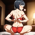 桐ヶ谷直葉_赤下着_SFW 7枚目
