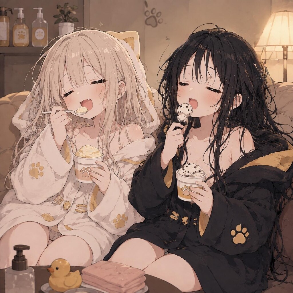 お風呂上がりのアイス