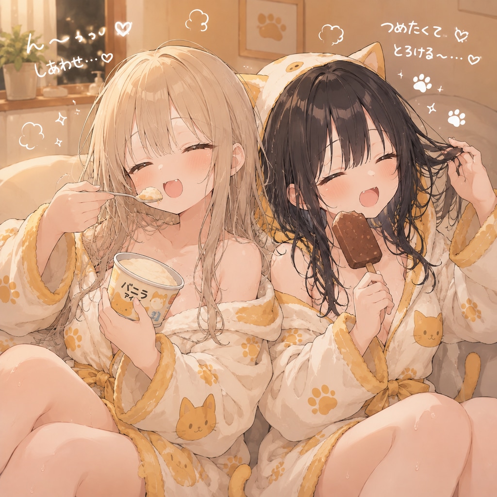 お風呂上がりのアイス
