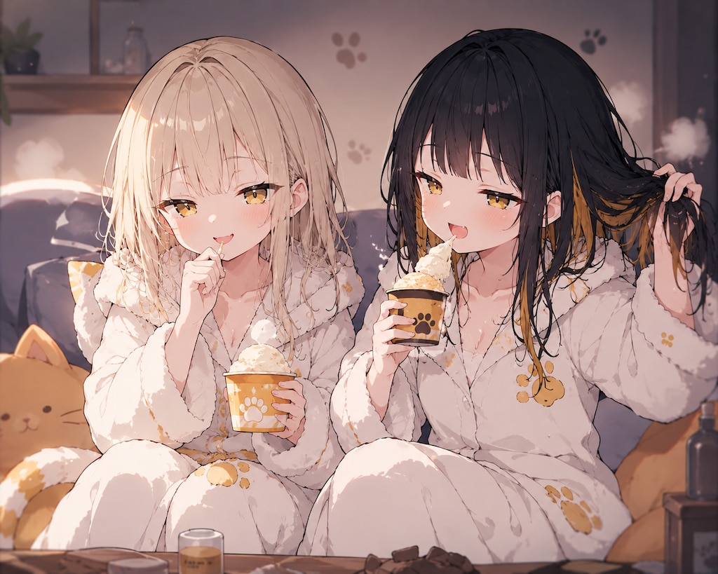 お風呂上がりのアイス