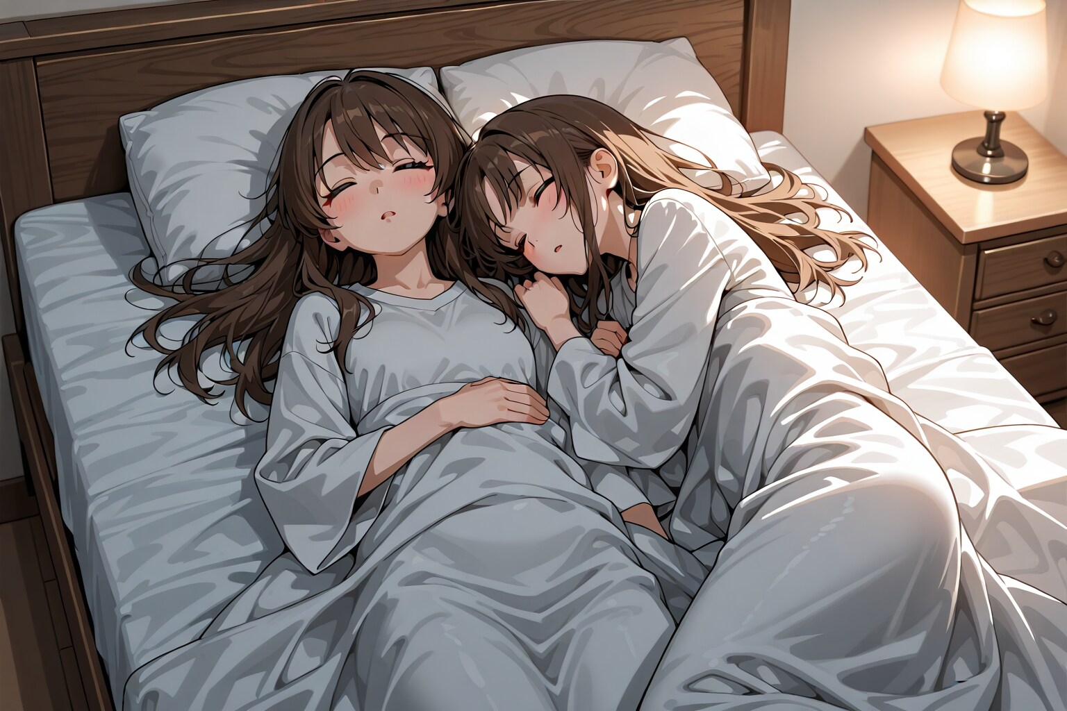妹の日、２人仲良くベットで | の人気AIイラスト・グラビア