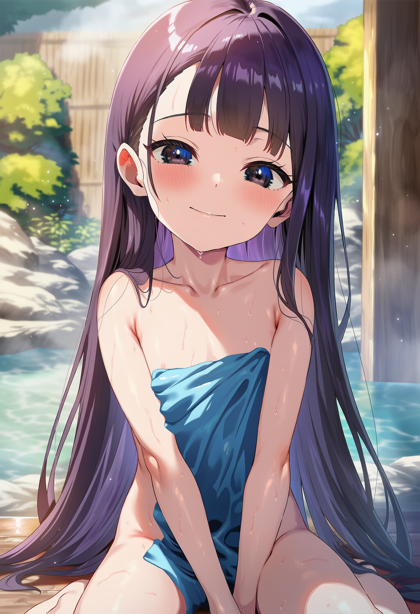 小さな彼女と温泉