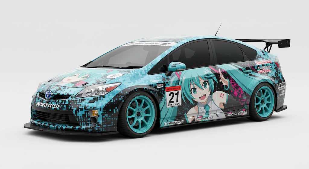 初音ミク痛車プリウスレーシングカー