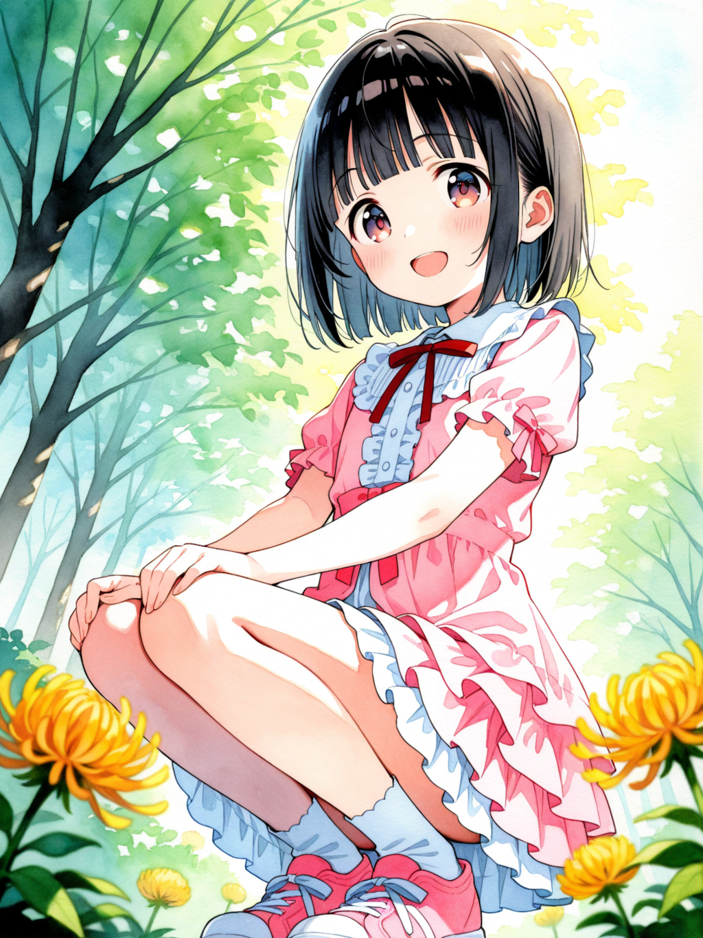 菊の花を愛でる