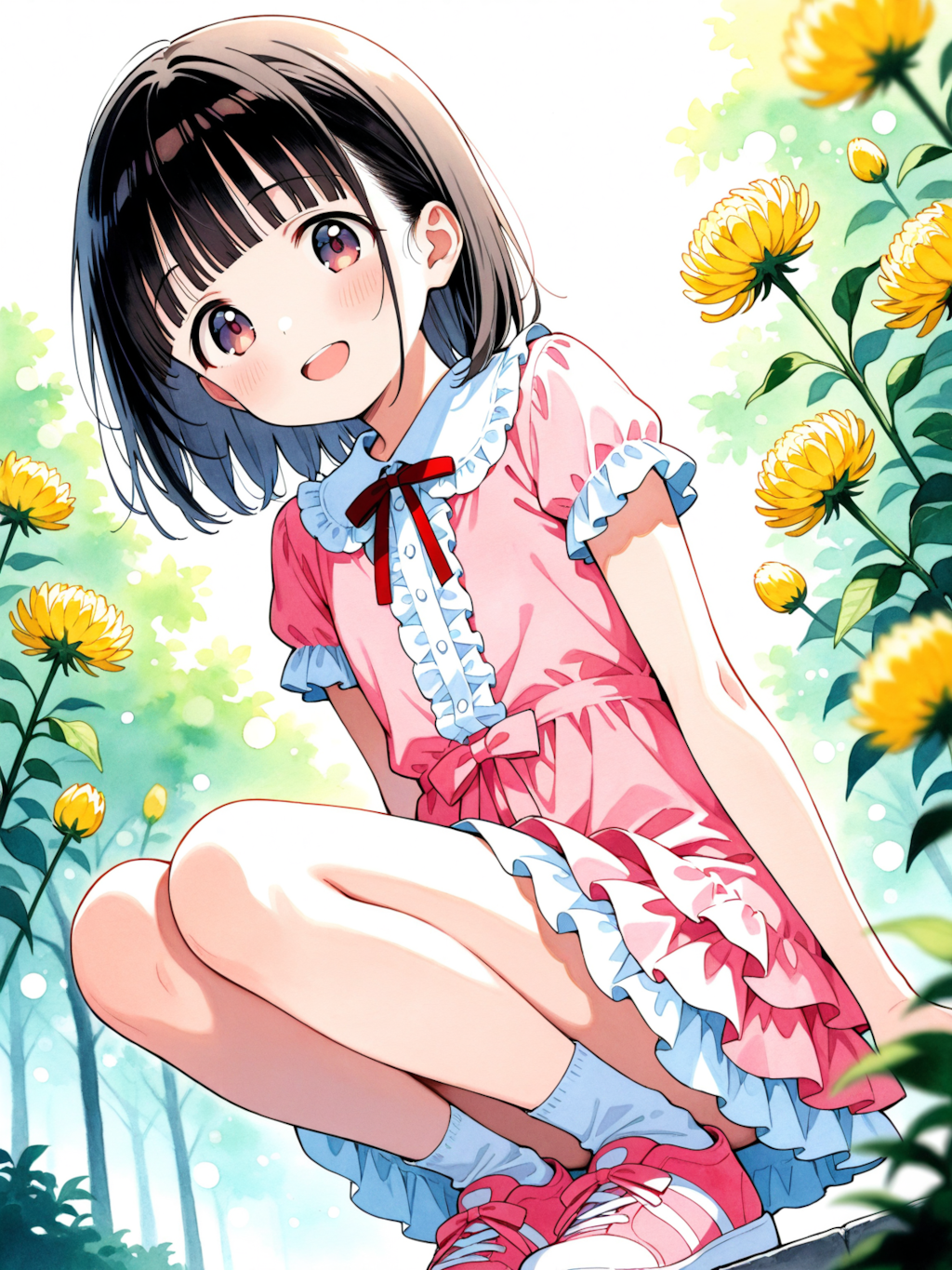 菊の花を愛でる