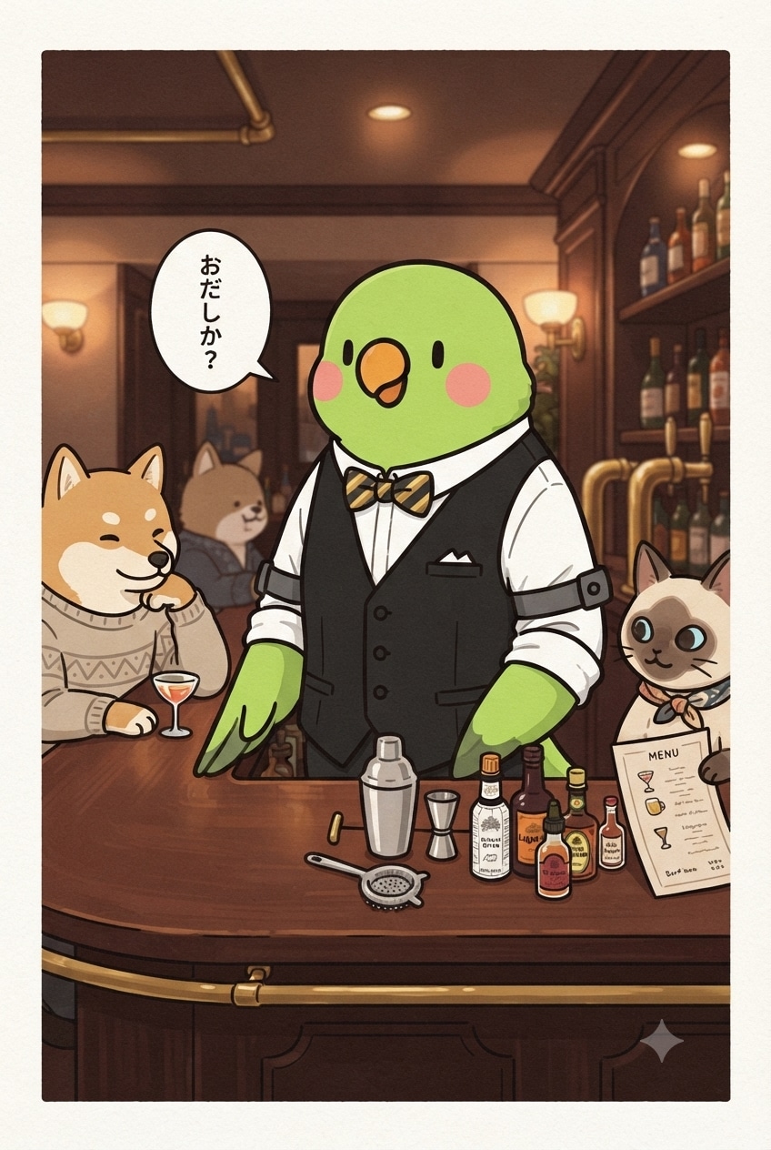 没バーテンダーインコ
