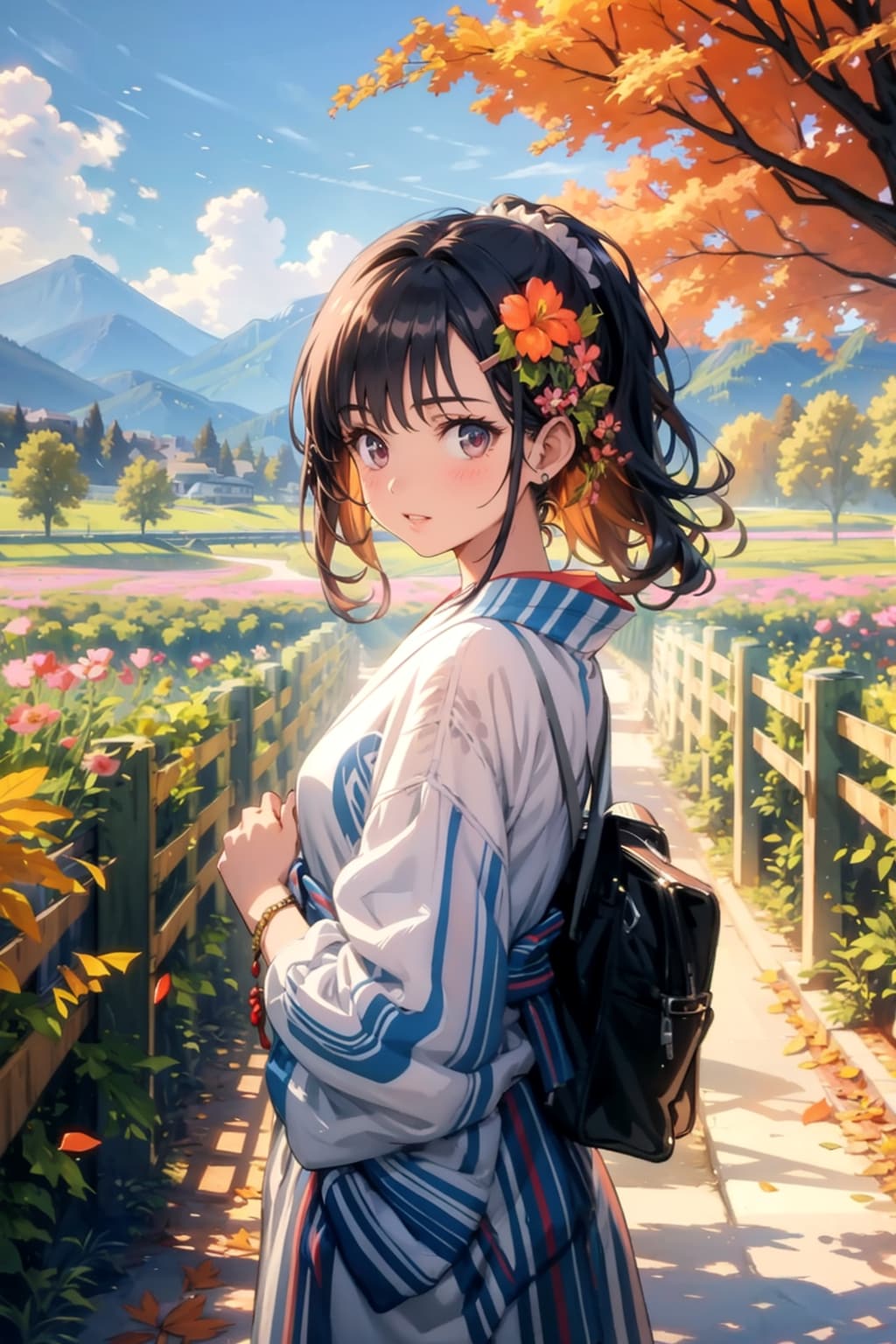 晩秋に出会った「和」な女の子 | の人気AIイラスト・グラビア