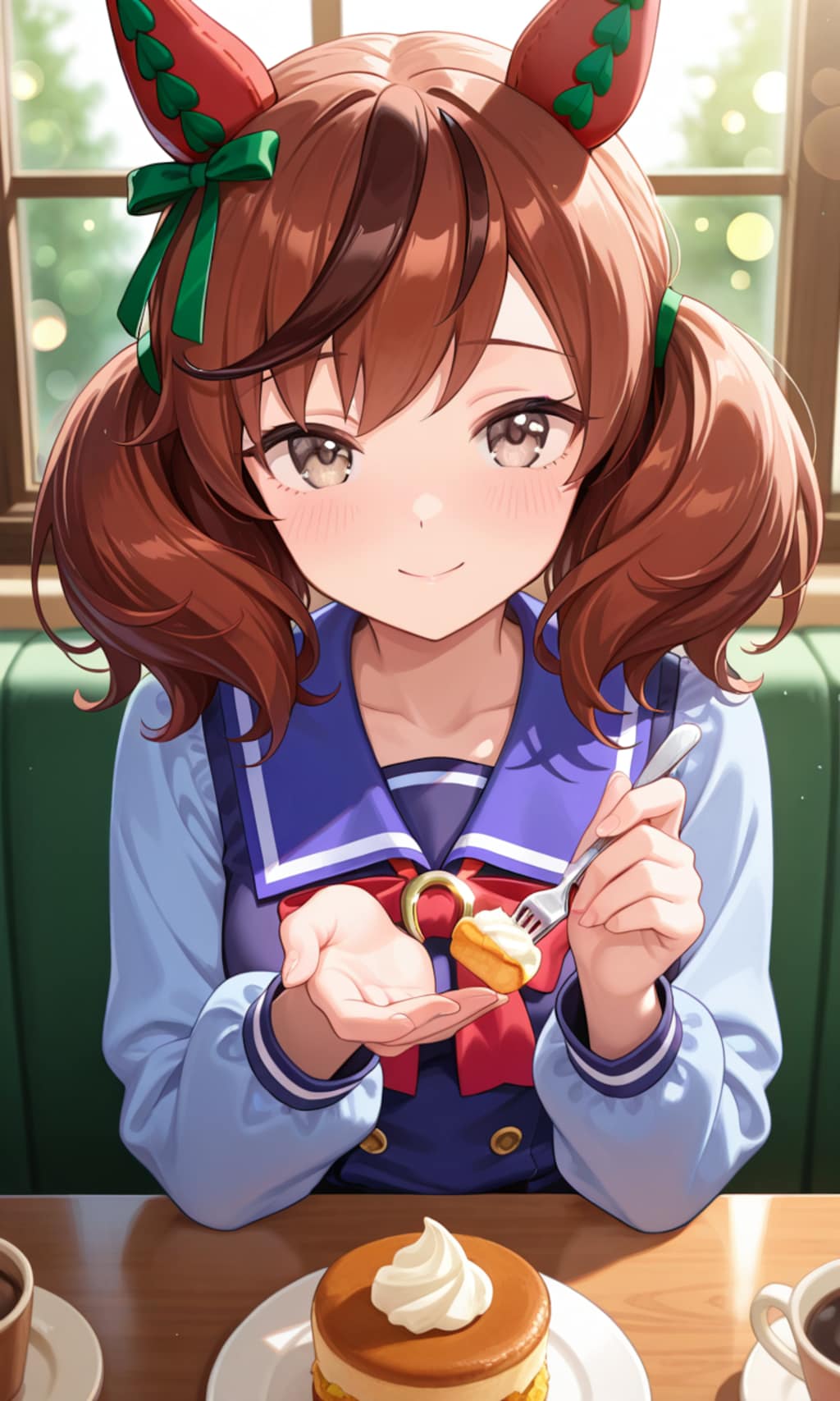 一口食べさせてくれるネイチャさん