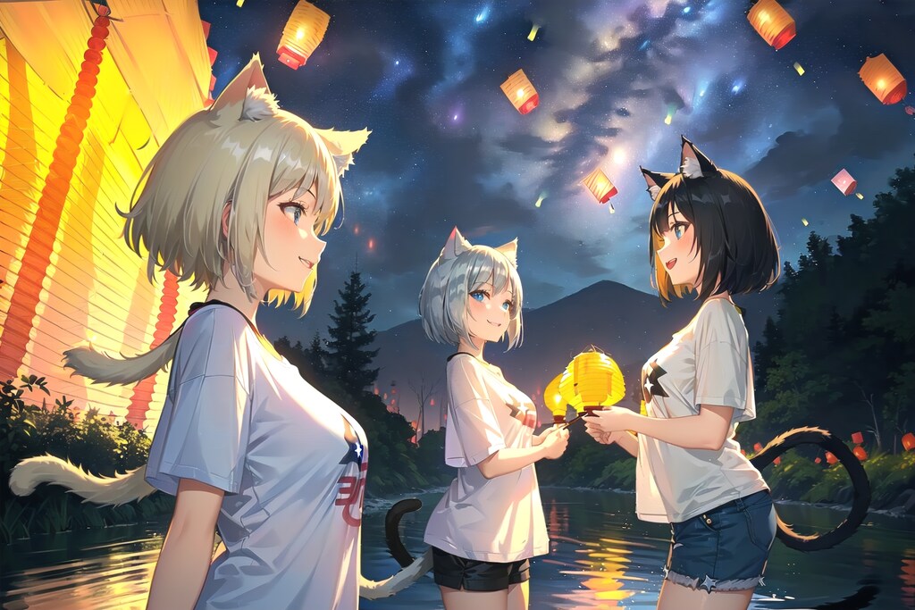 さぁ、ランタン流すよ