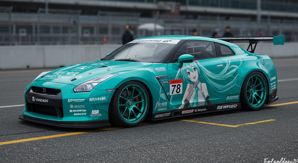 R35GT-R初音ミク痛車レーシングカー