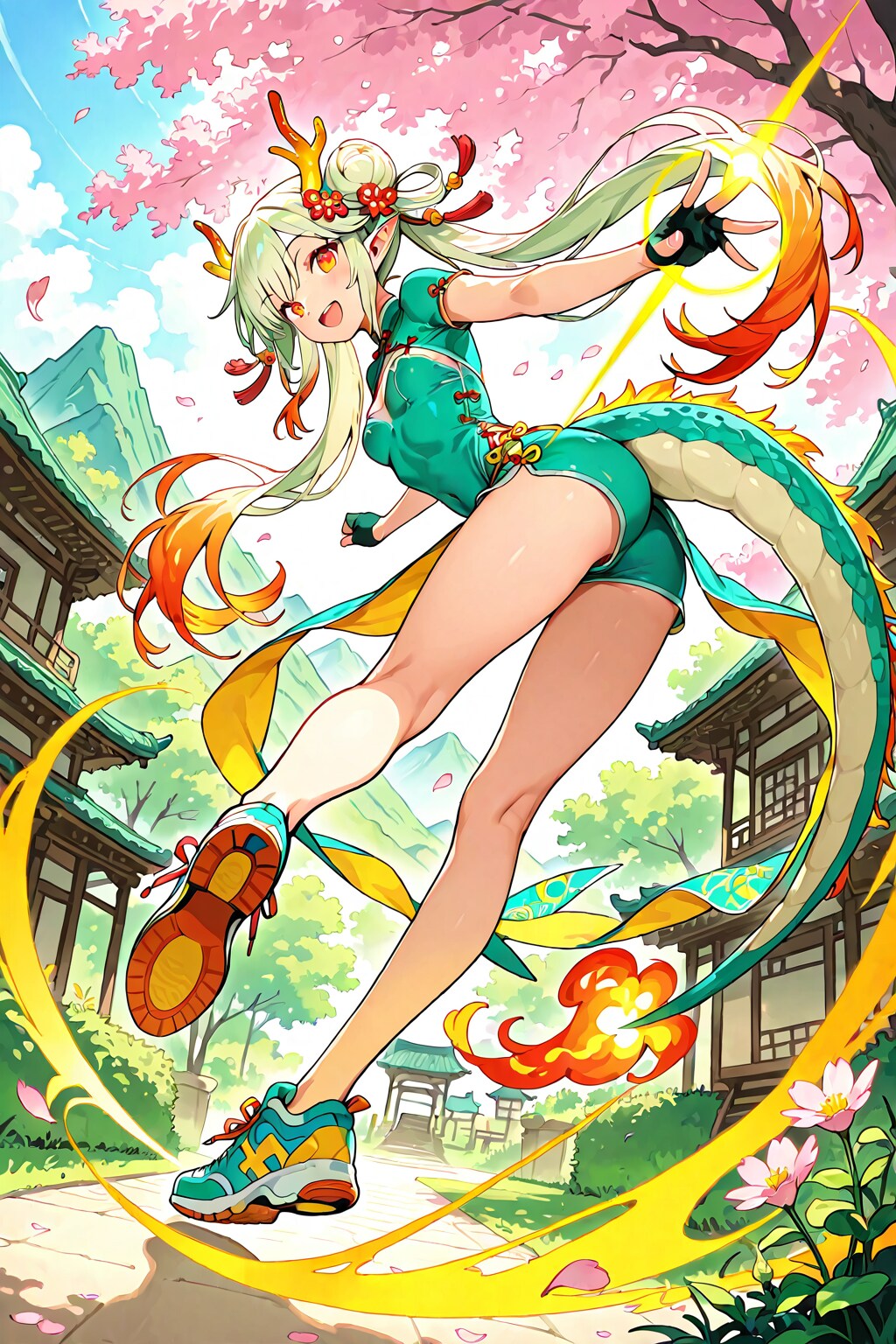 🌸 【飛花落葉】元気っ子ドラゴン娘：花風（ハルカ / Huā Fēng）