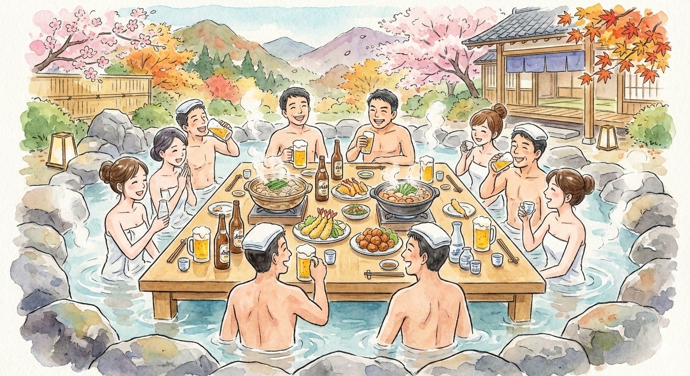 露天風呂居酒屋 | の人気AIイラスト・グラビア