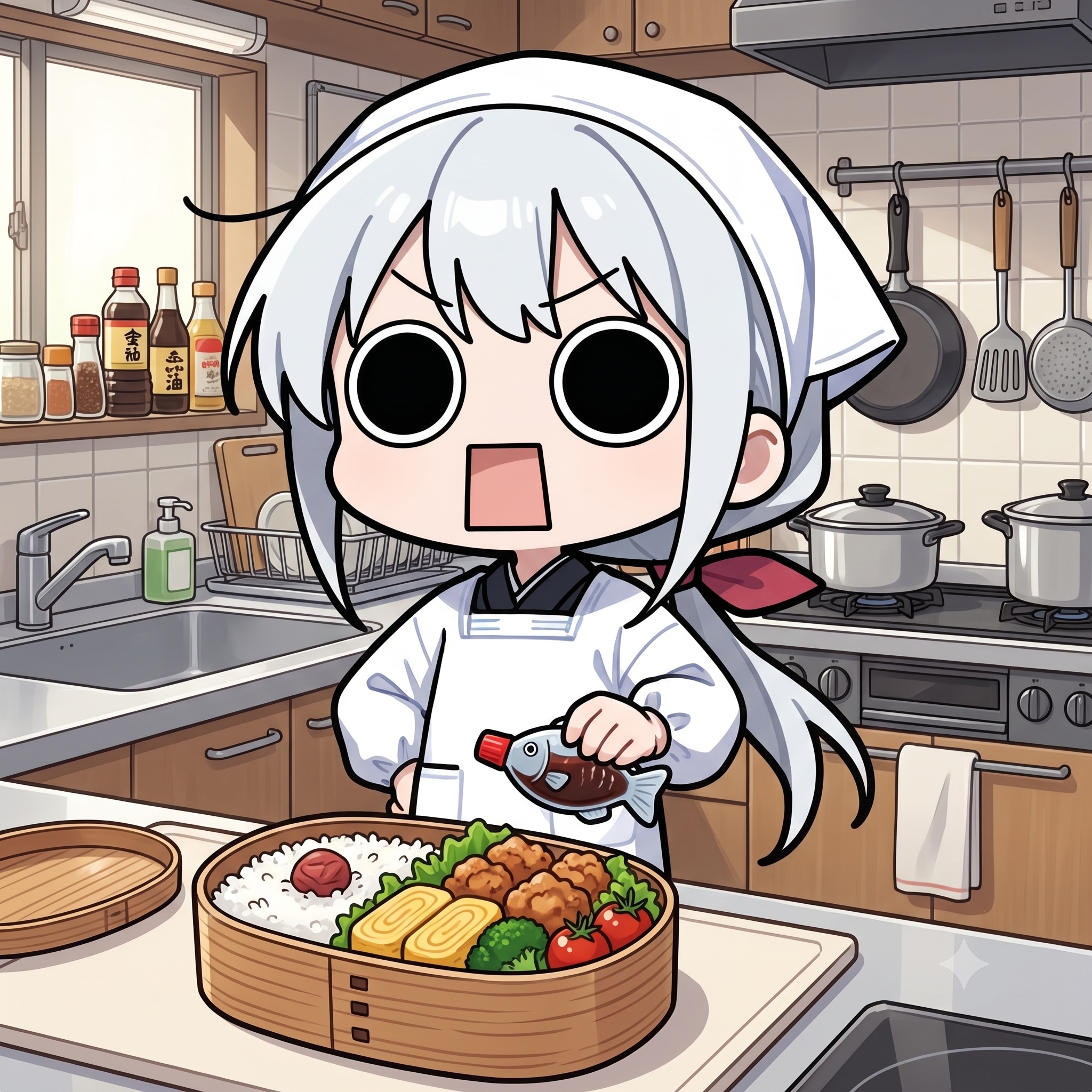 弁当にランチャームを入れるえらいこっちゃ嬢 | の人気AIイラスト・グラビア