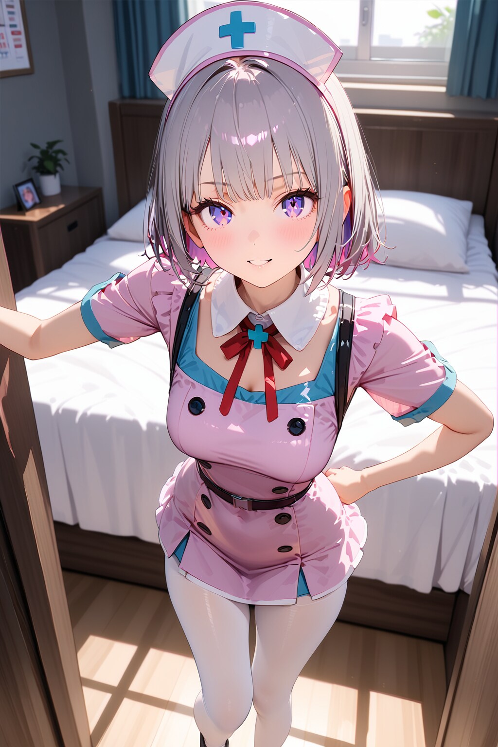 (707HQ)銀髪ちゃんナース | の人気AIイラスト・グラビア