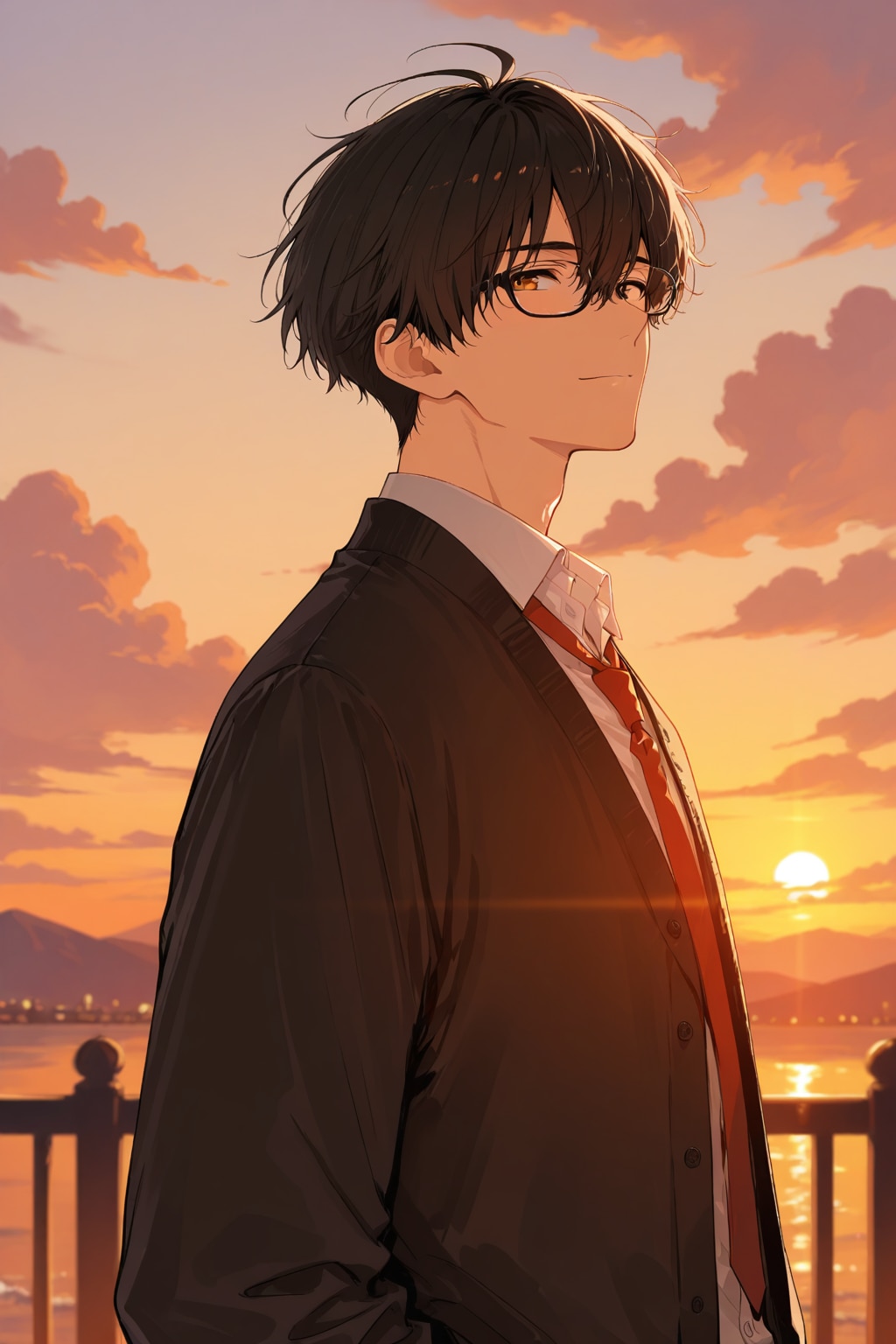 日没の男性