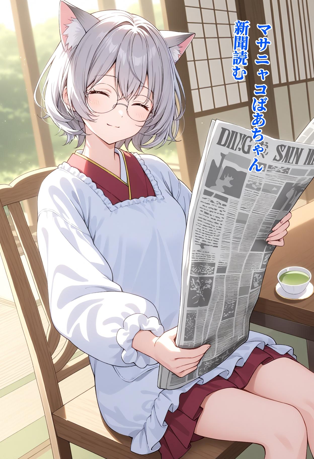 小説『マサニャコばあちゃん/新聞読む』【ニャンノ世界】