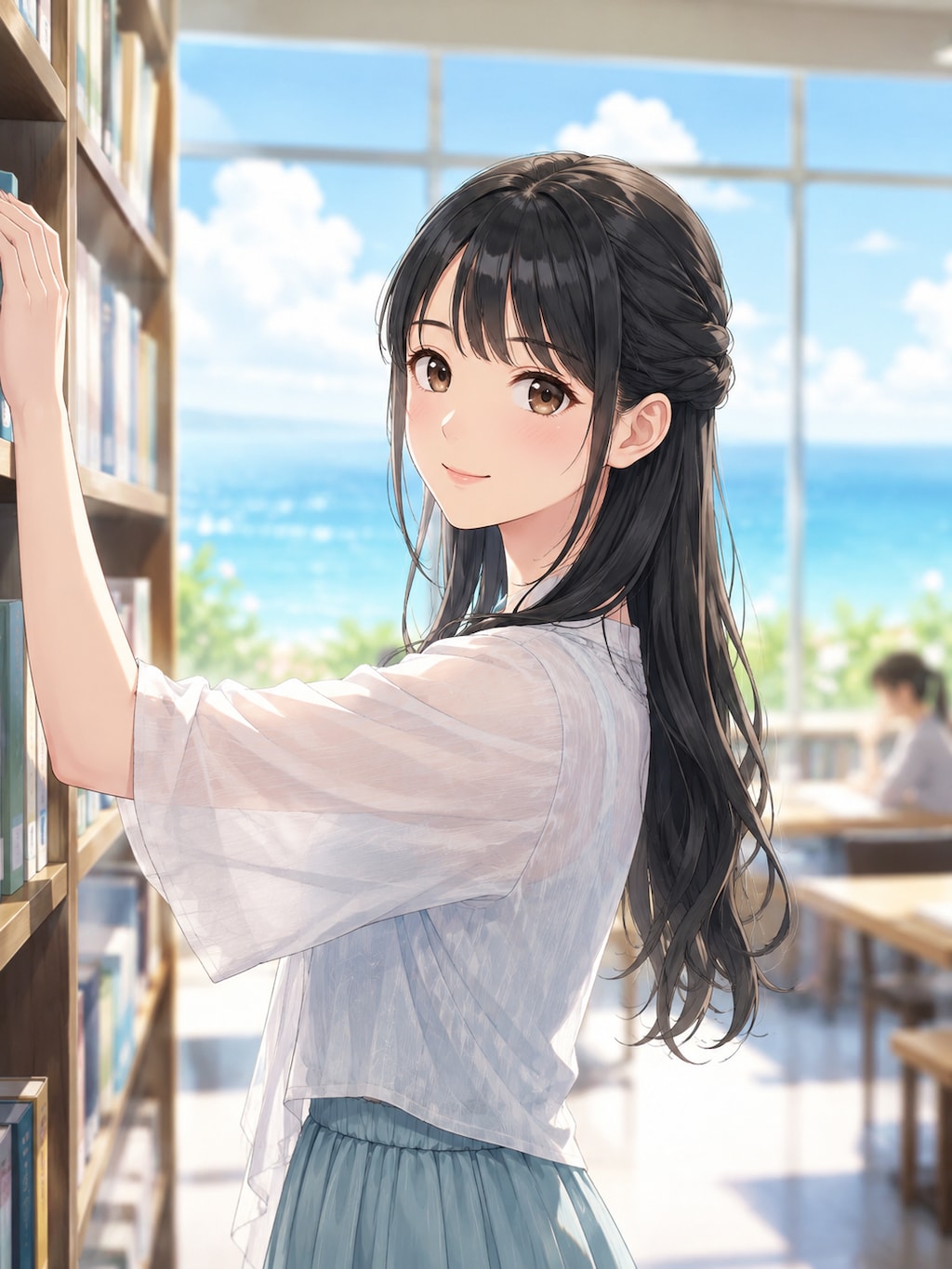 本屋の女性