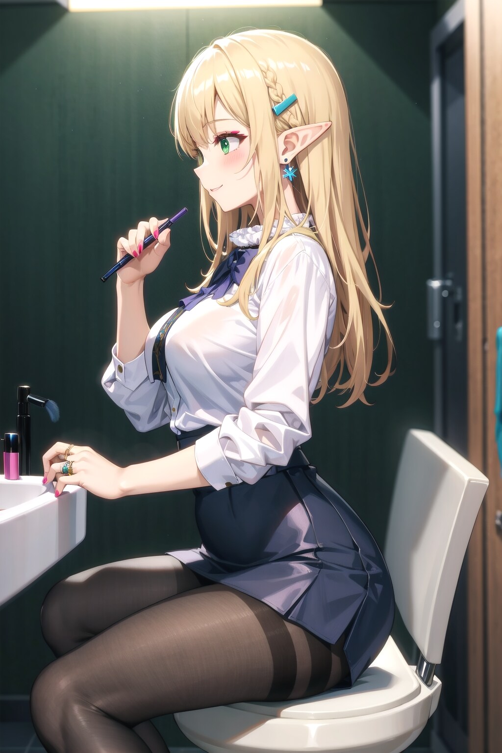 メイクするマリーネさん
