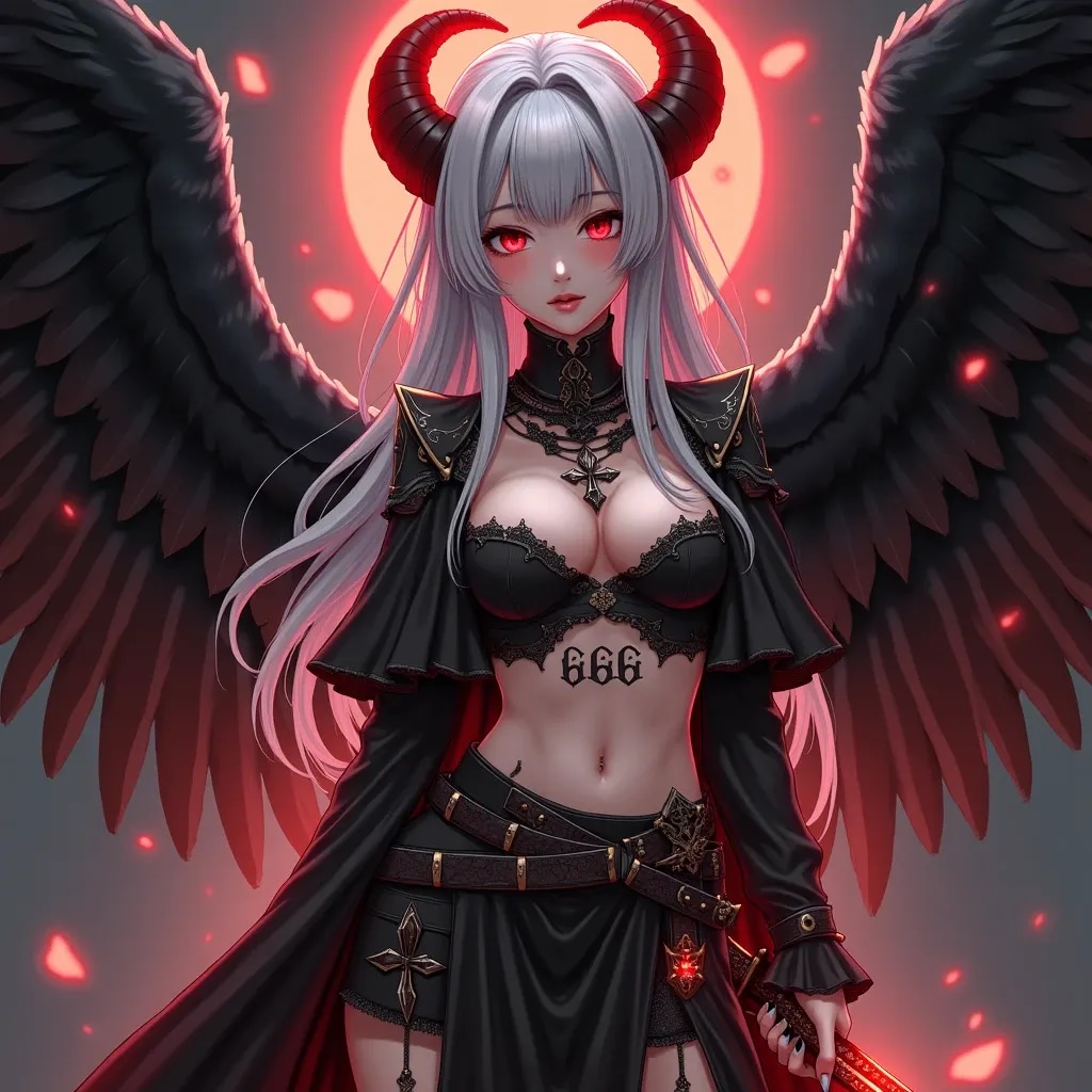 銀髪美女:堕天使