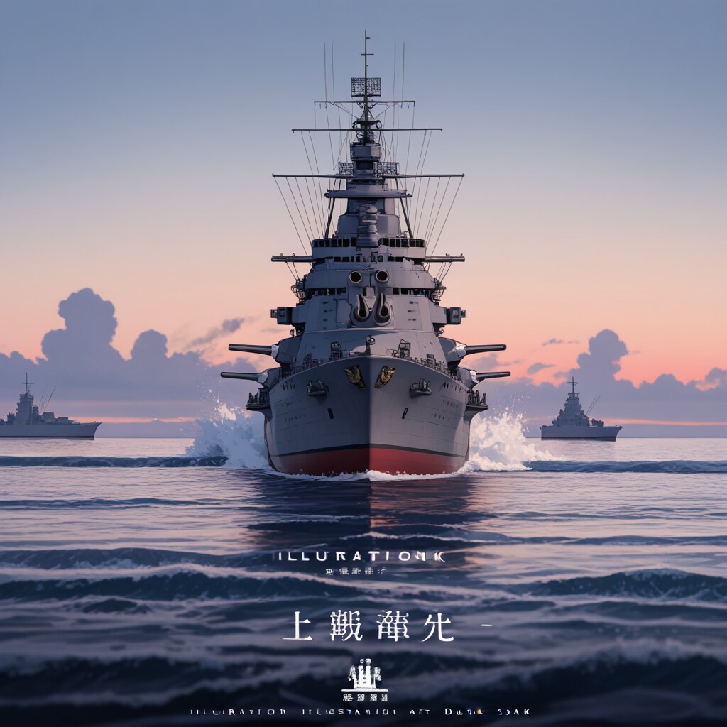 軍艦と夕暮れ | の人気AIイラスト・グラビア