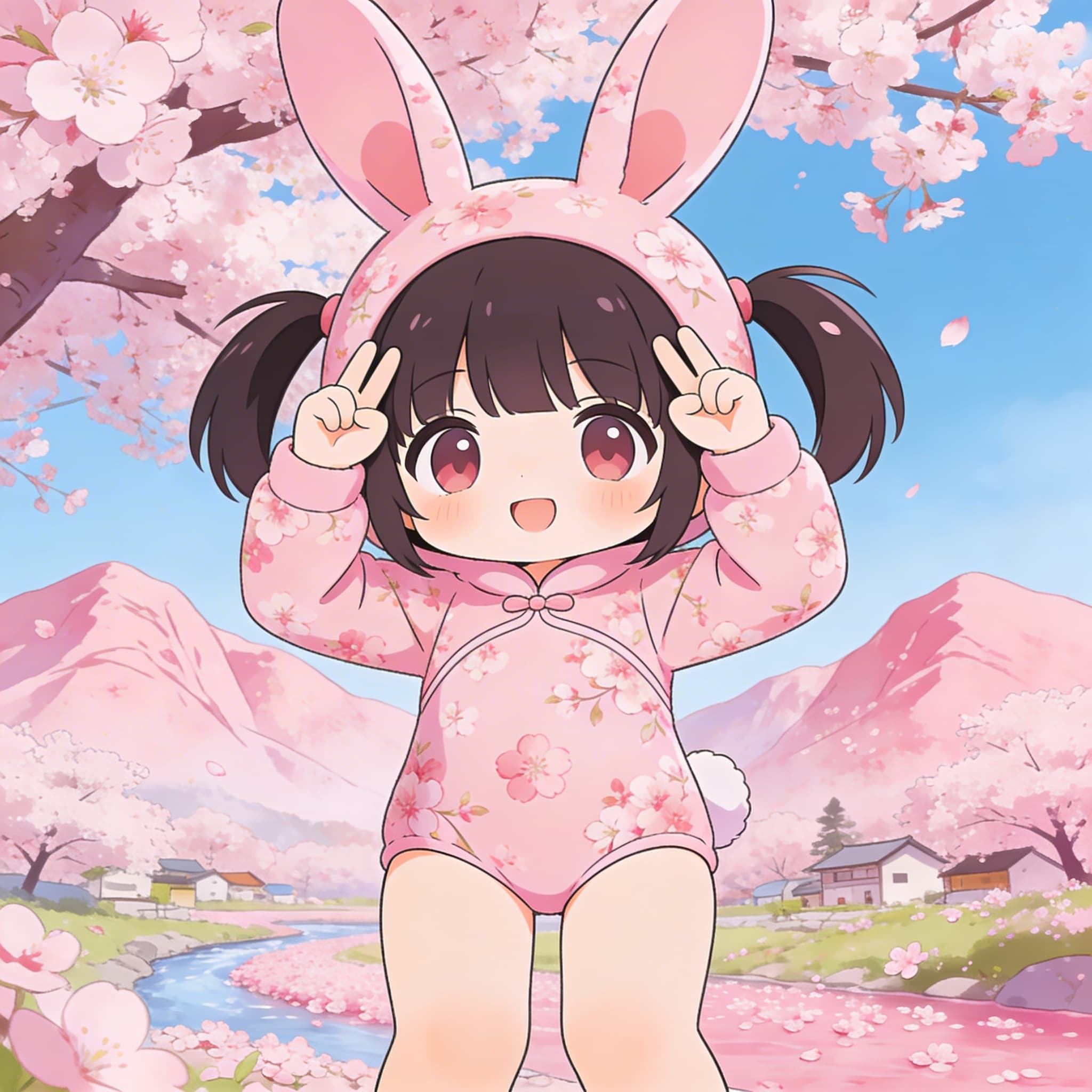 黒ツイぴょん。桜 | の人気AIイラスト・グラビア