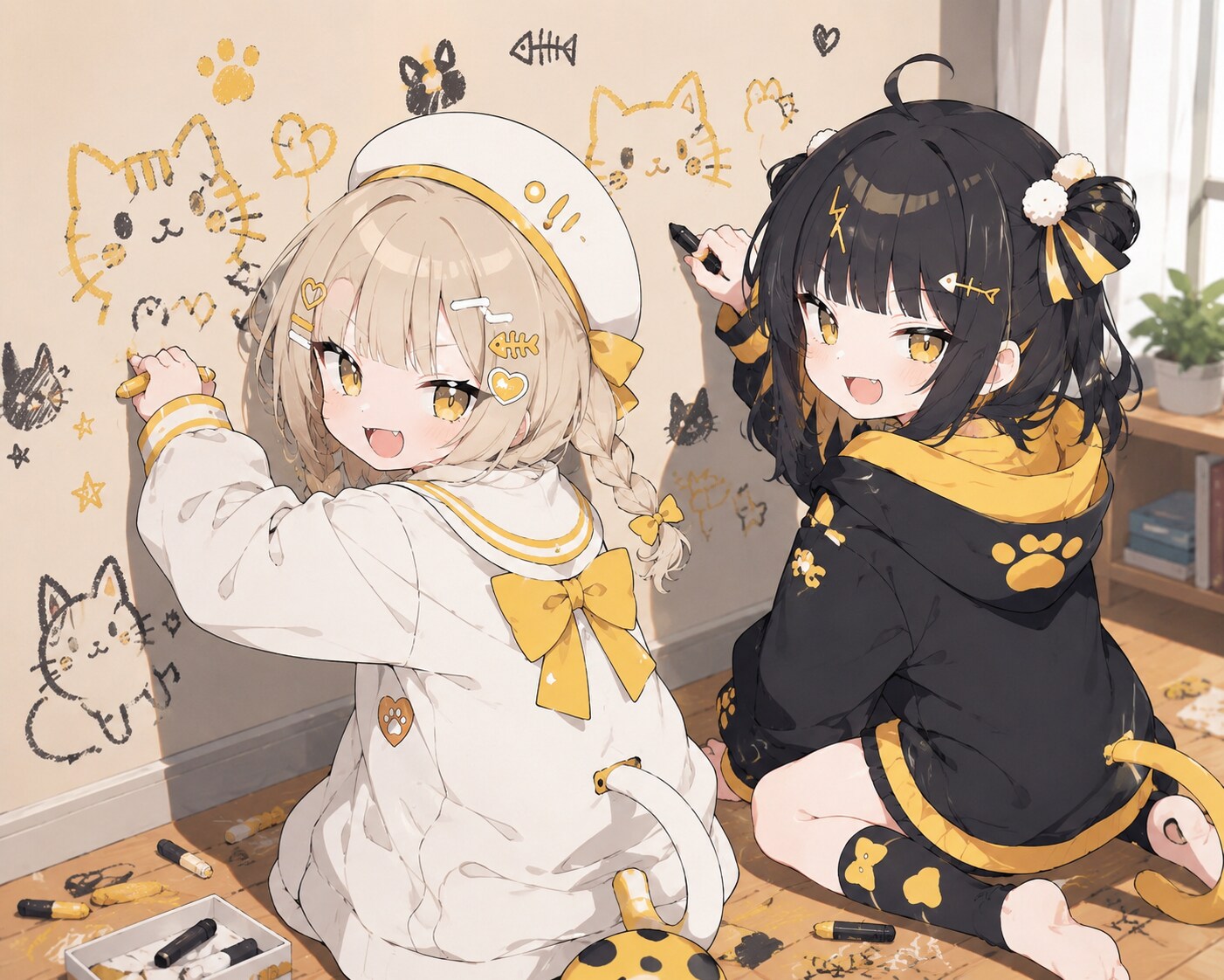 落書き双子ちゃん