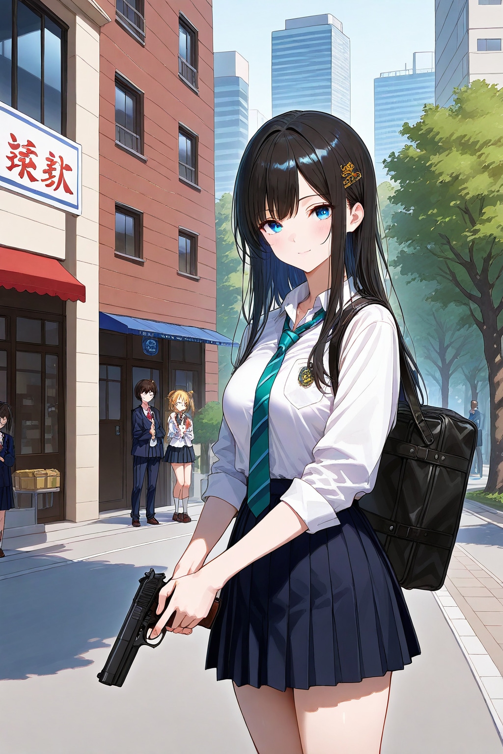 拳銃を持ったJK