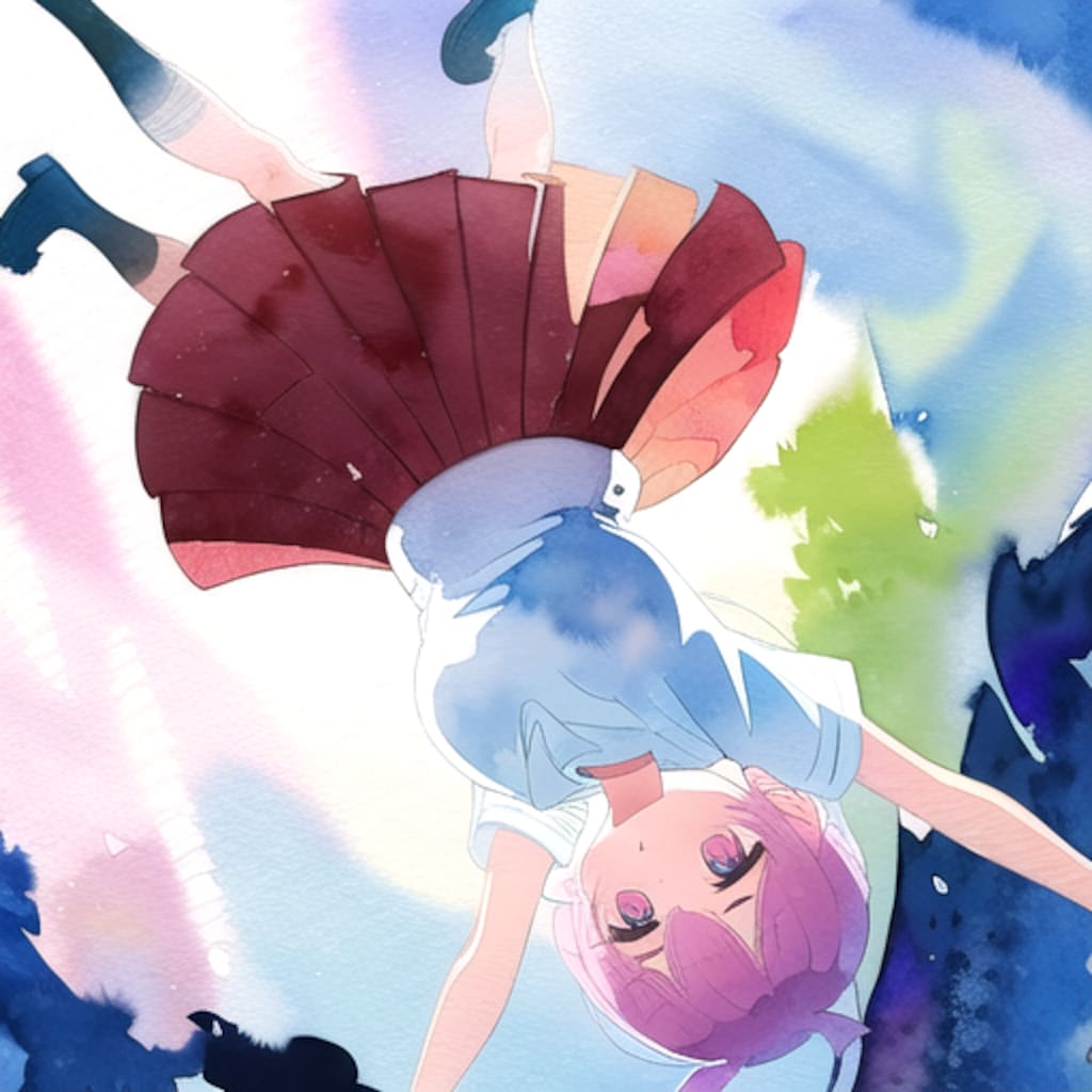 スカートで側転