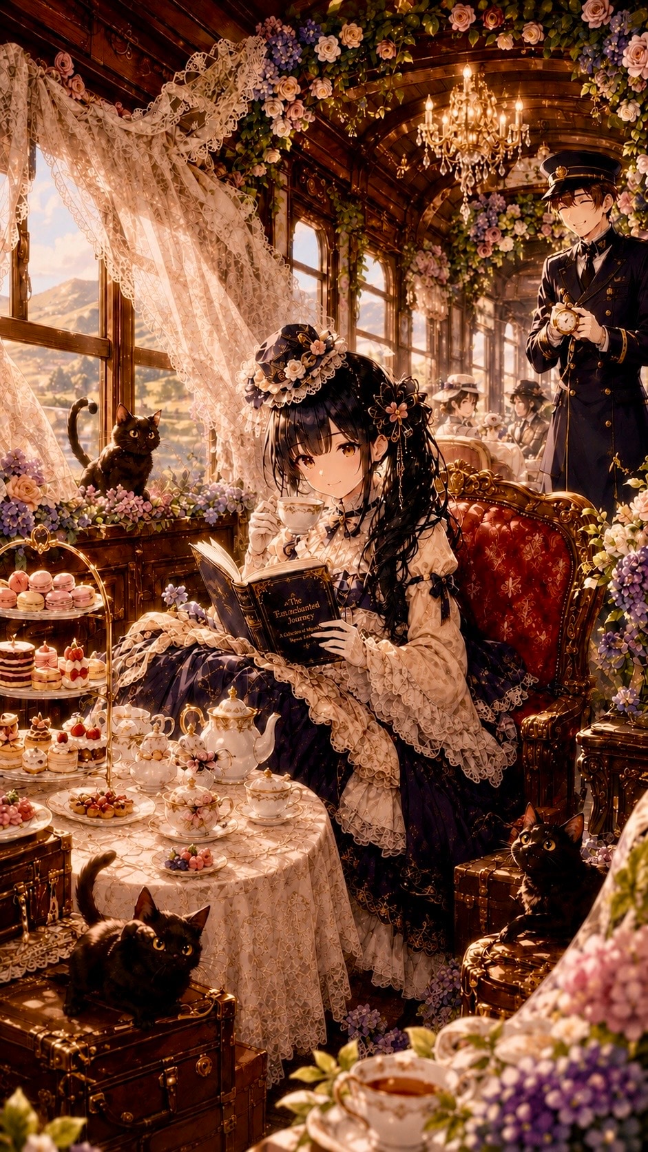 フリル列車のティーパーティー | の人気AIイラスト・グラビア
