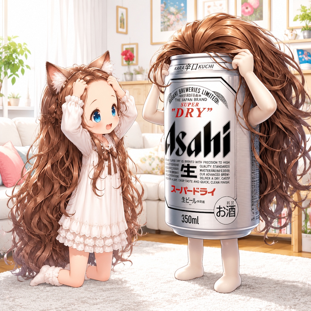 おでこを見せ合う小さな女の子