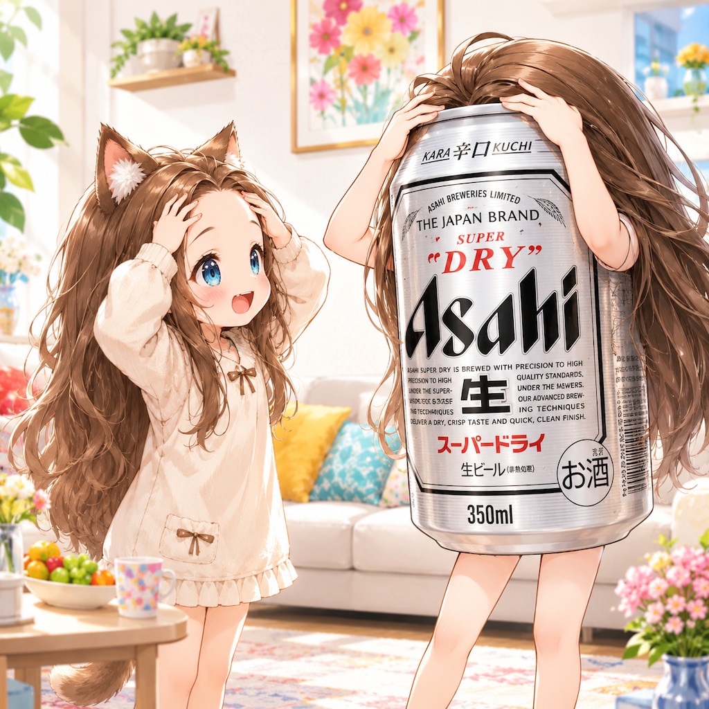 おでこを見せ合う小さな女の子