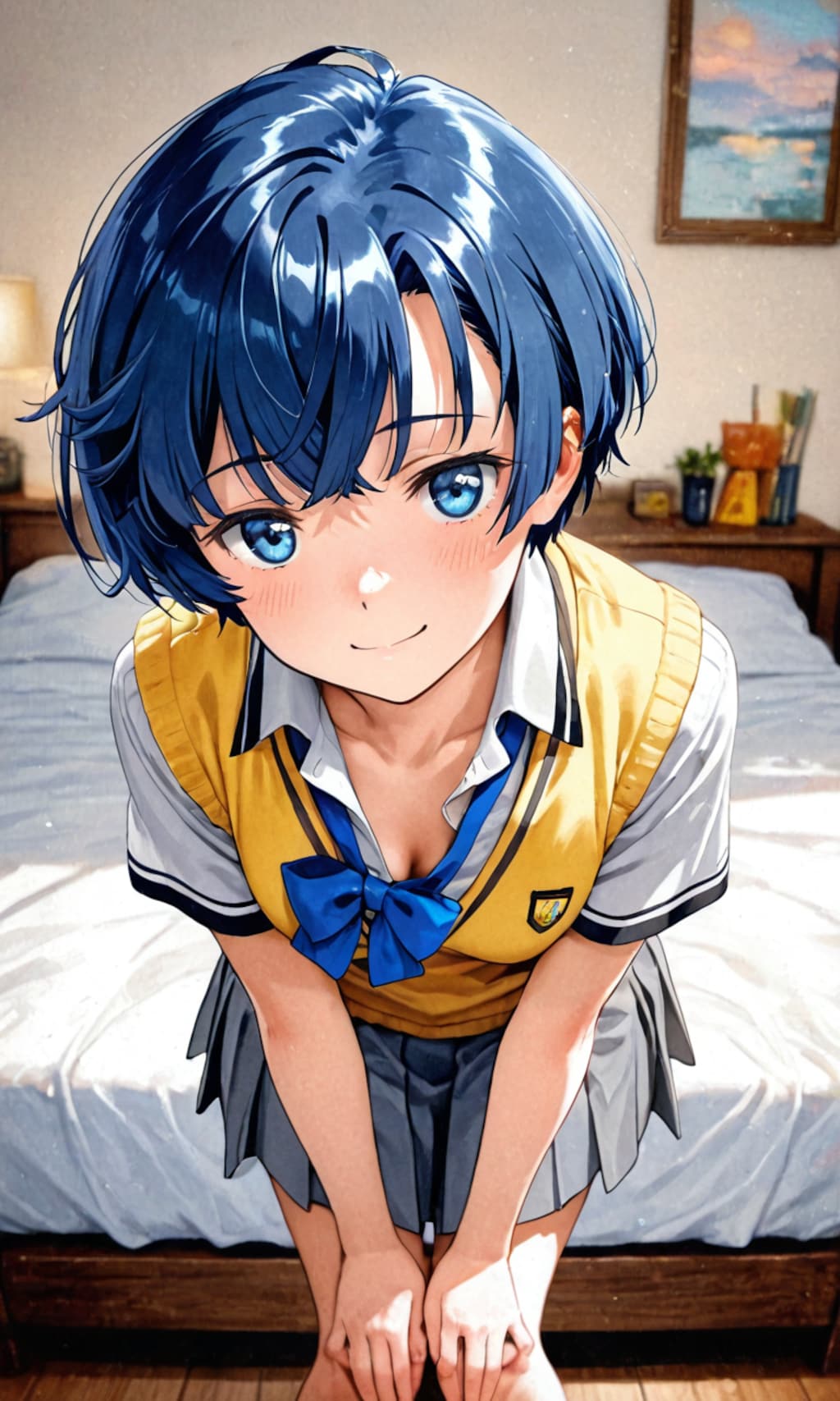 ボタンを緩めた柑菜ちゃん