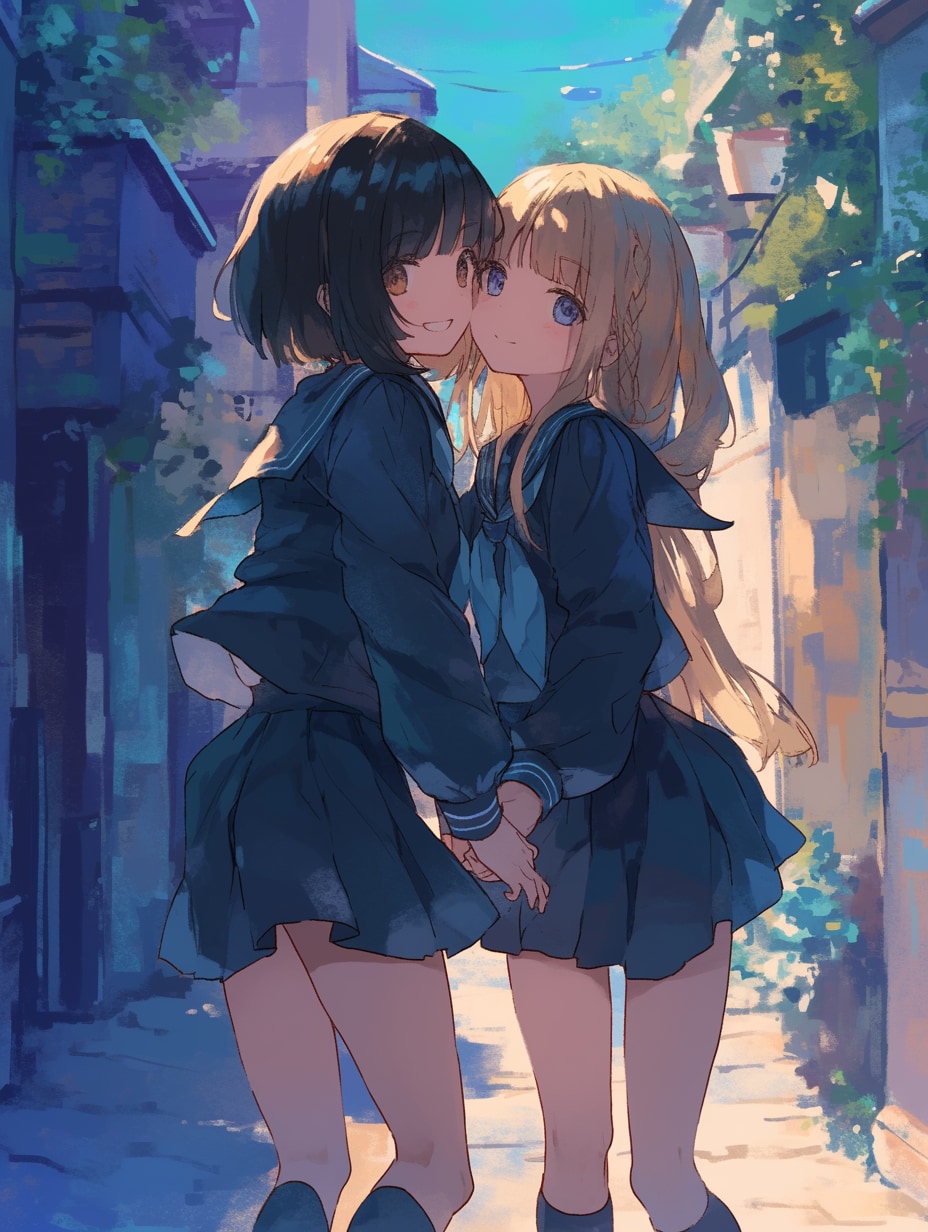キスしたい二人のJK132 | の人気AIイラスト・グラビア