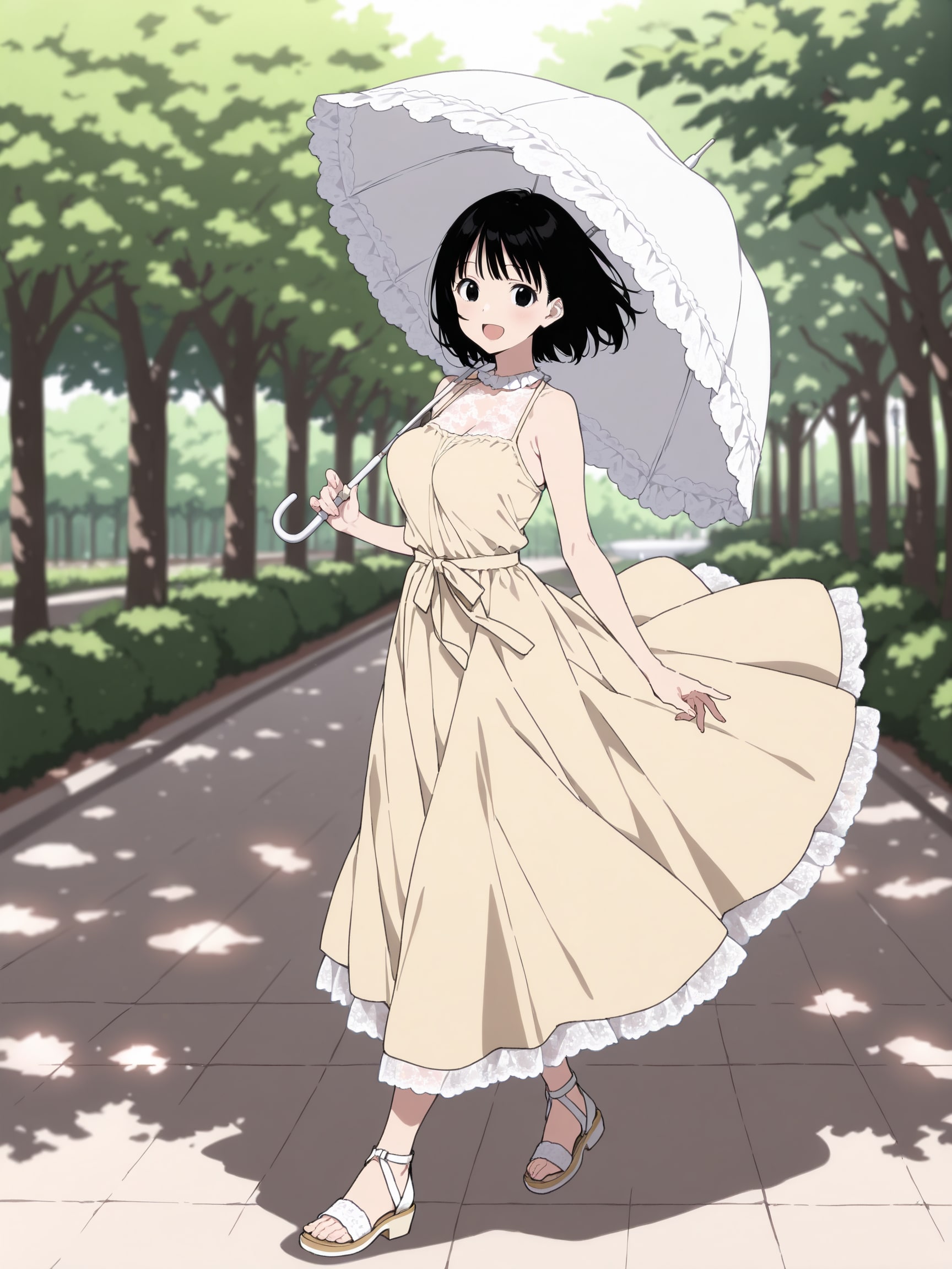 お散歩、優子ちゃん