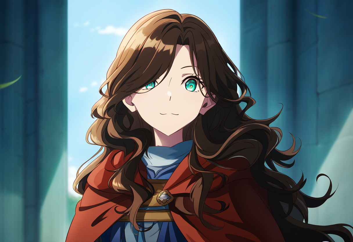 茶髪で青眼の女の子