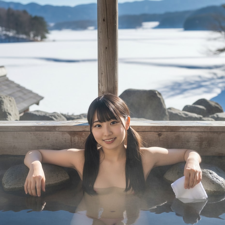 黒ツイさん。温泉。冬