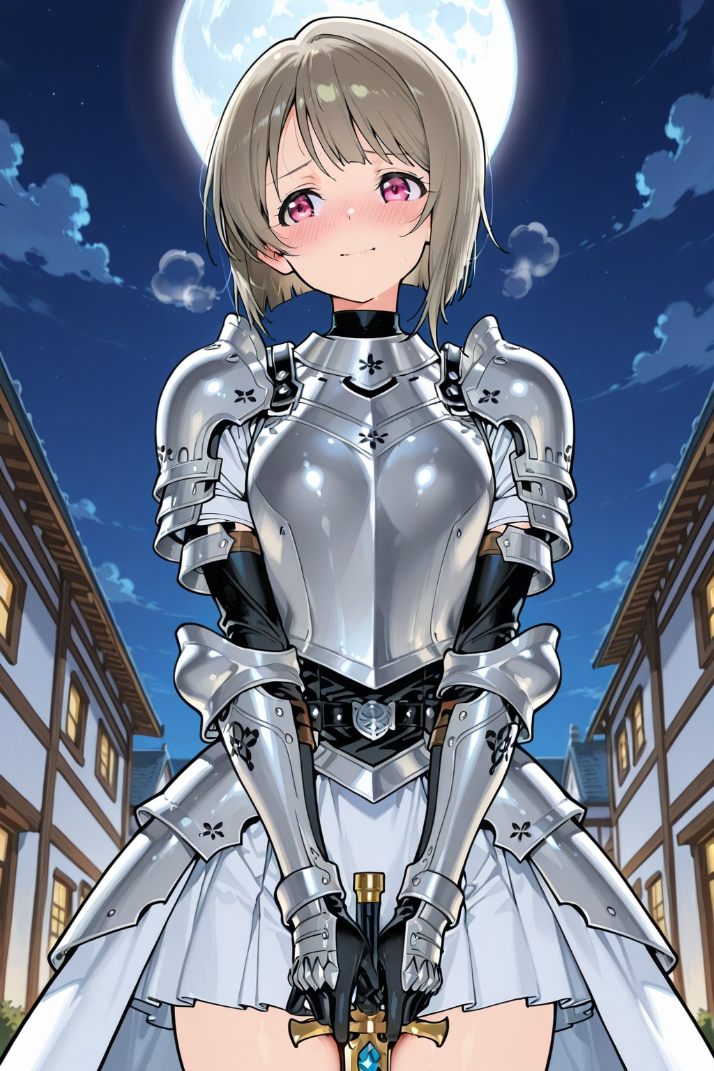 鎧姿の中須かすみ