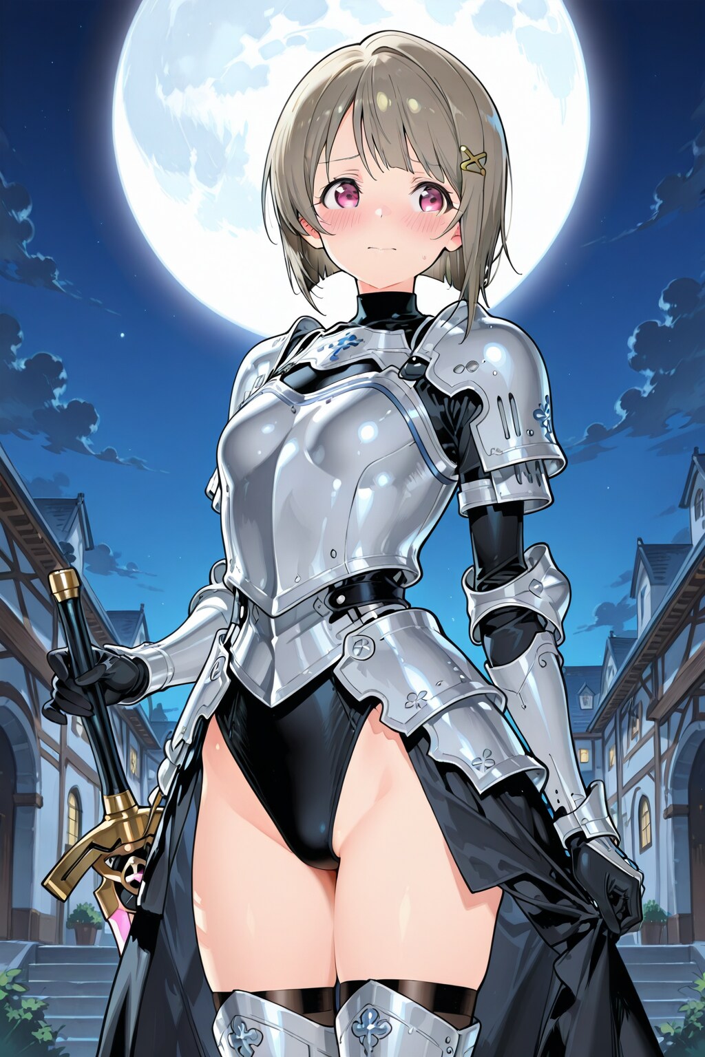 鎧姿の中須かすみ