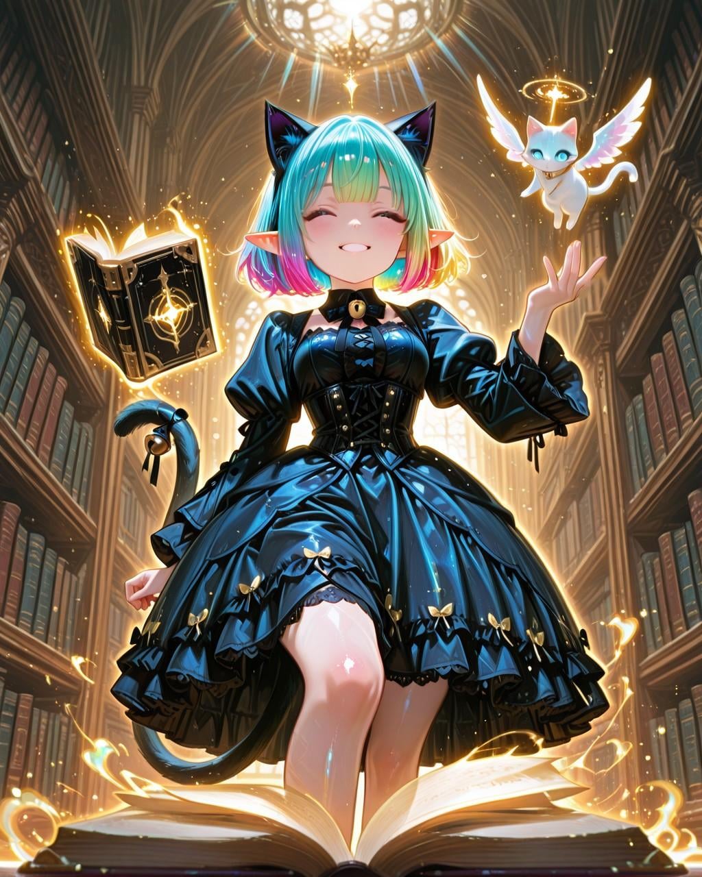 12枚）黒猫と図書館