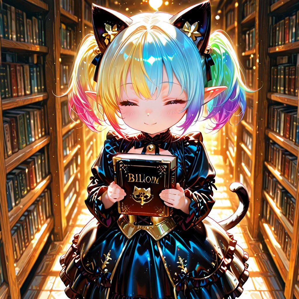 12枚）黒猫と図書館 | の人気AIイラスト・グラビア