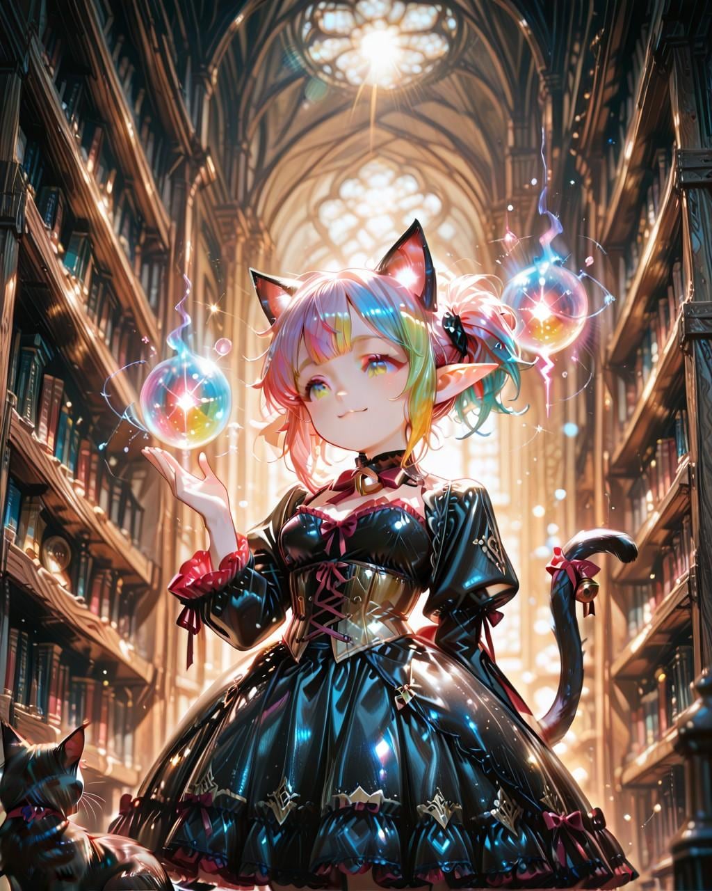 12枚）黒猫と図書館