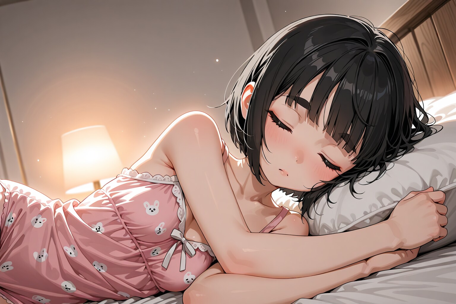 ベッドでパジャマ編 | の人気AIイラスト・グラビア