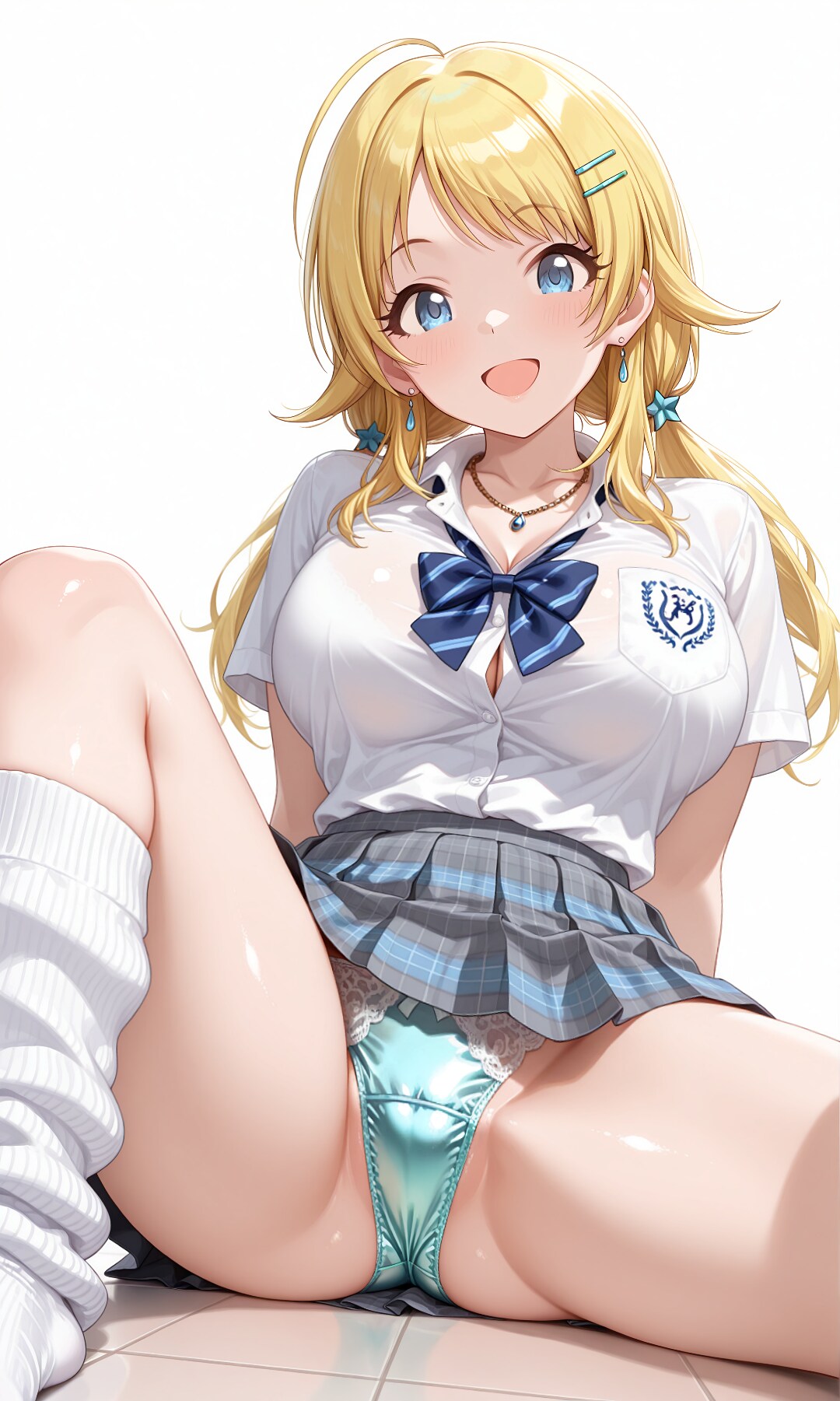 イルミネーションギャル制服しゃがみパンチラ