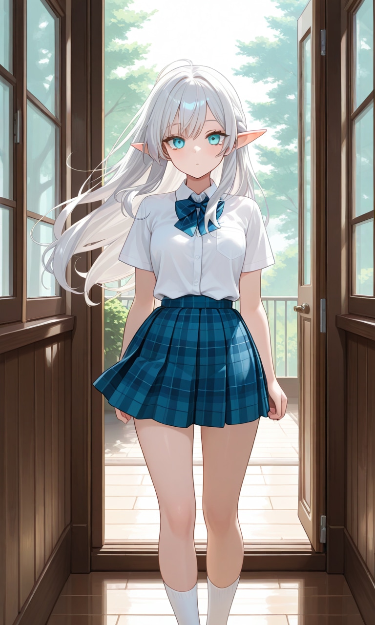 1、屋上のエルフさん